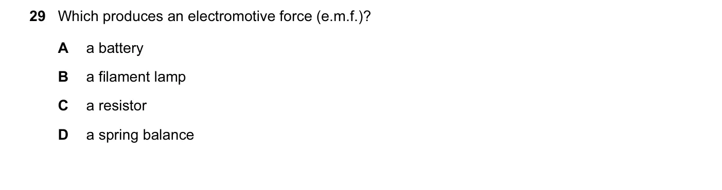 Question 29, March 2016, 0625 Paper 12