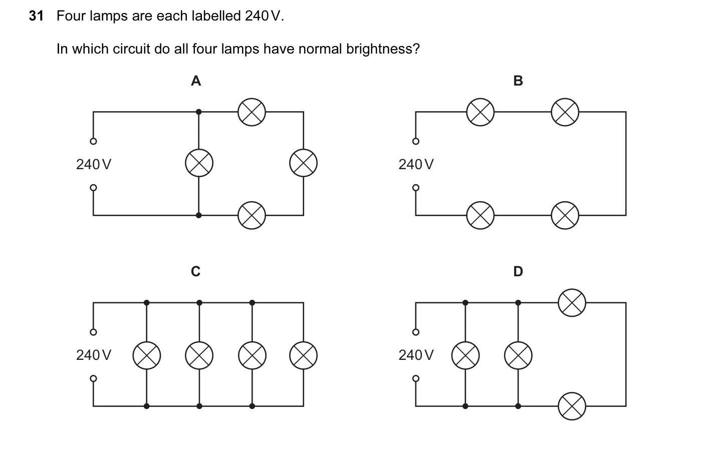 Question 31, March 2016, 0625 Paper 12