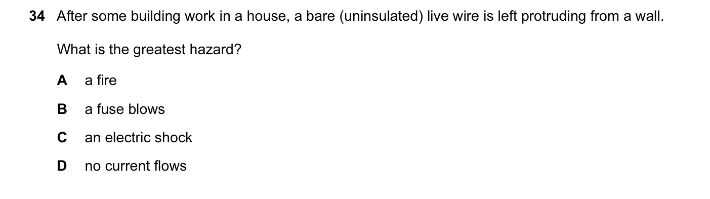 Question 34, March 2016, 0625 Paper 12