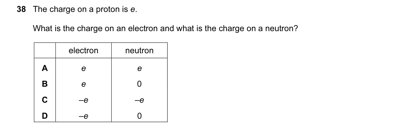 Question 38, March 2016, 0625 Paper 12