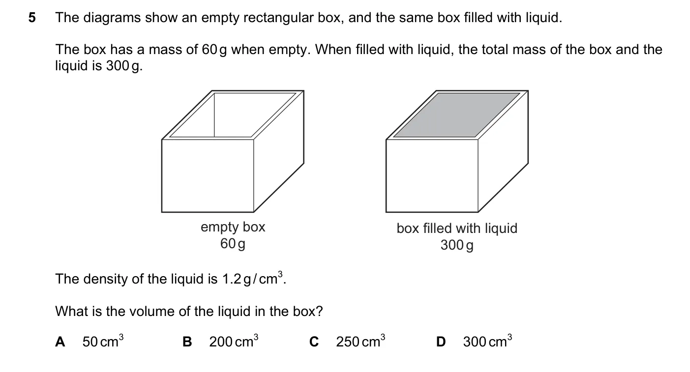 Question 5, November 2016, 0625 Paper 11