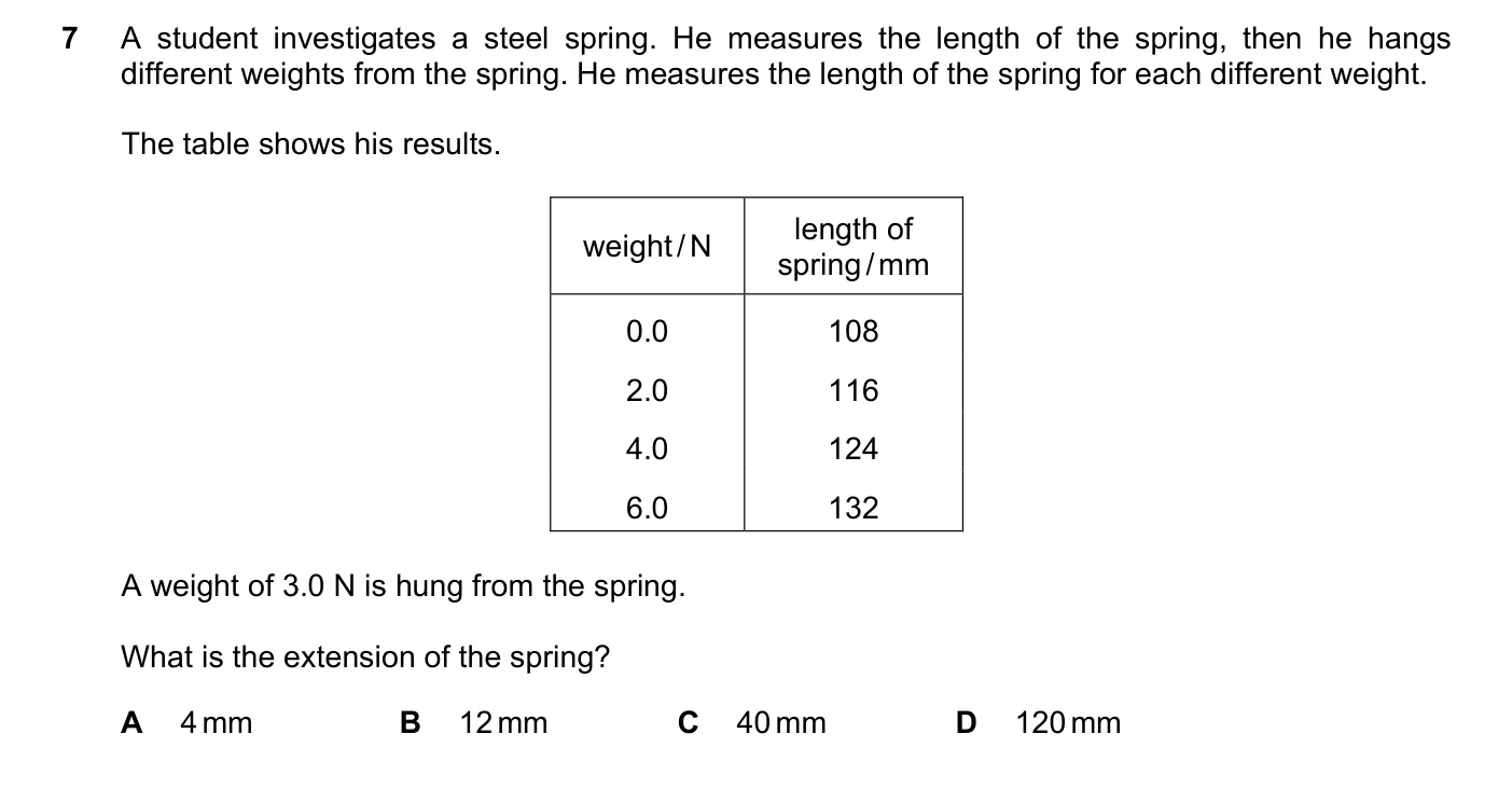 Question 7, November 2016, 0625 Paper 11