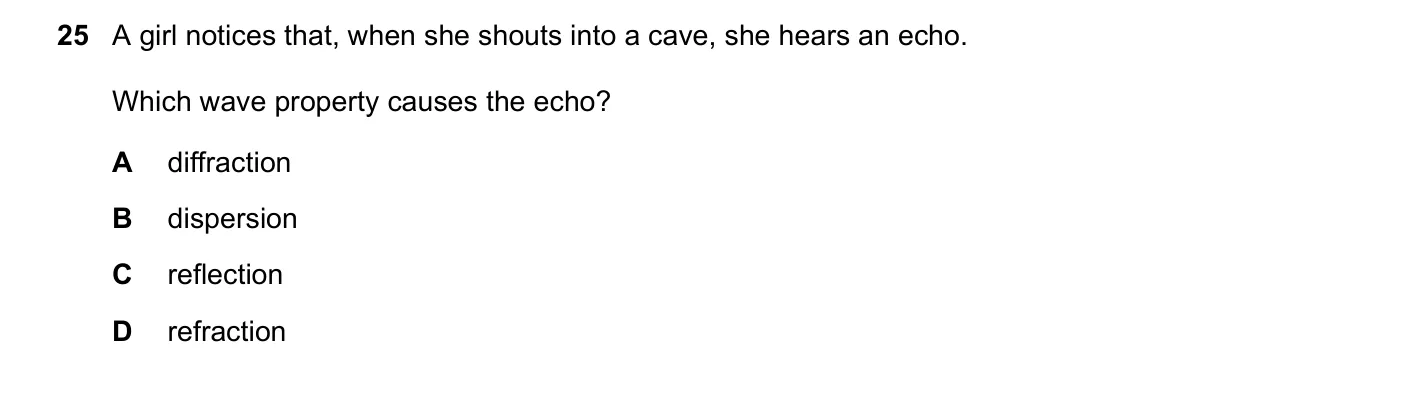 Question 25, November 2016, 0625 Paper 11