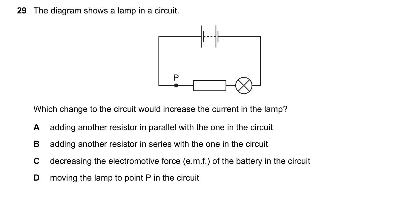 Question 29, November 2016, 0625 Paper 11