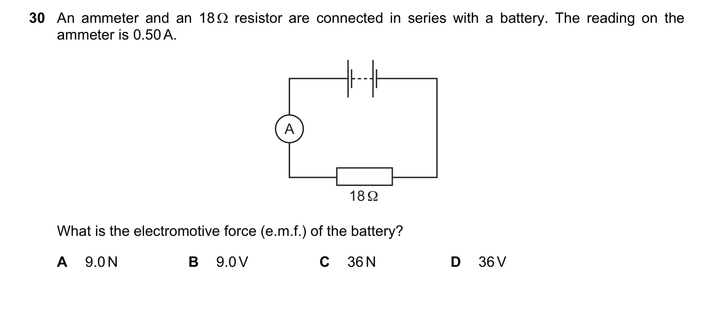 Question 30, November 2016, 0625 Paper 11