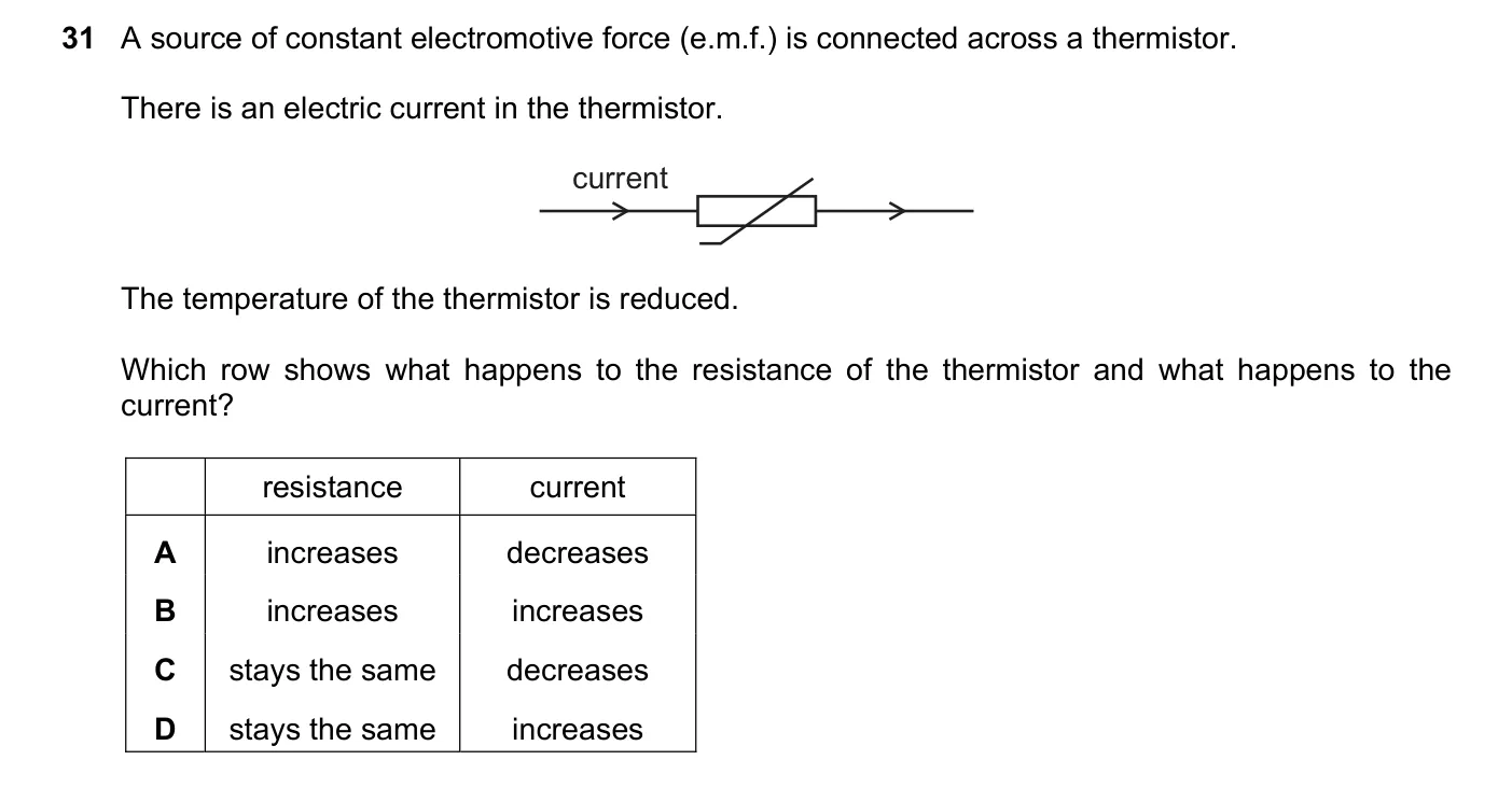 Question 31, November 2016, 0625 Paper 11