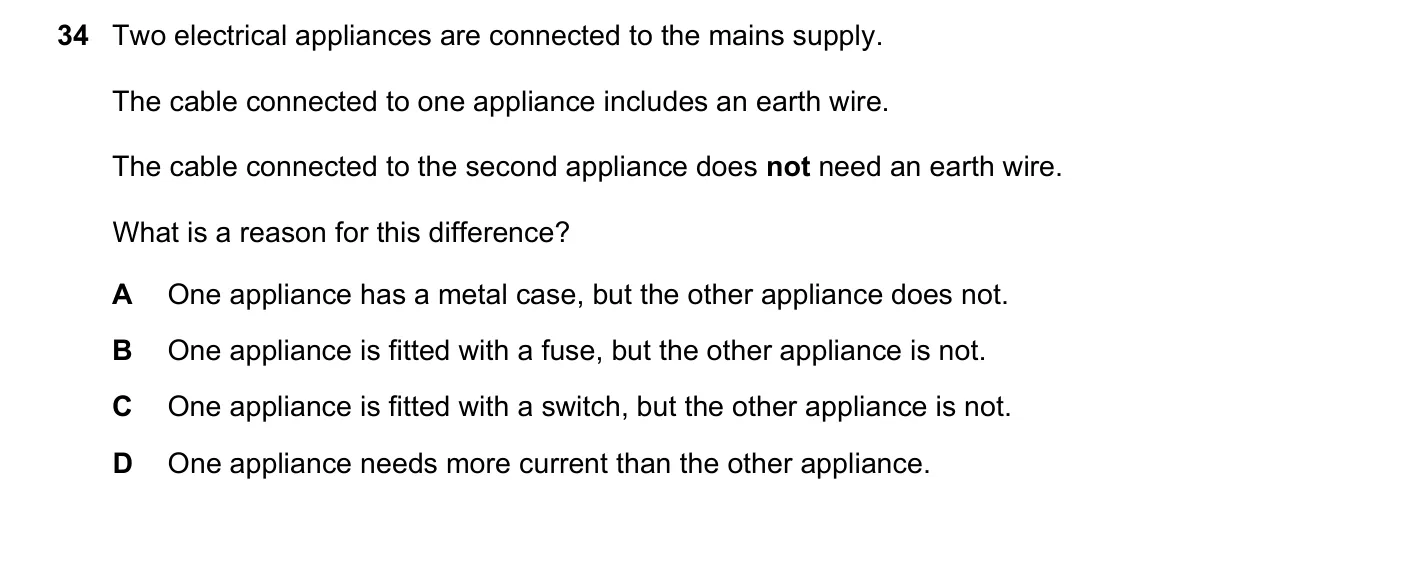 Question 34, November 2016, 0625 Paper 11