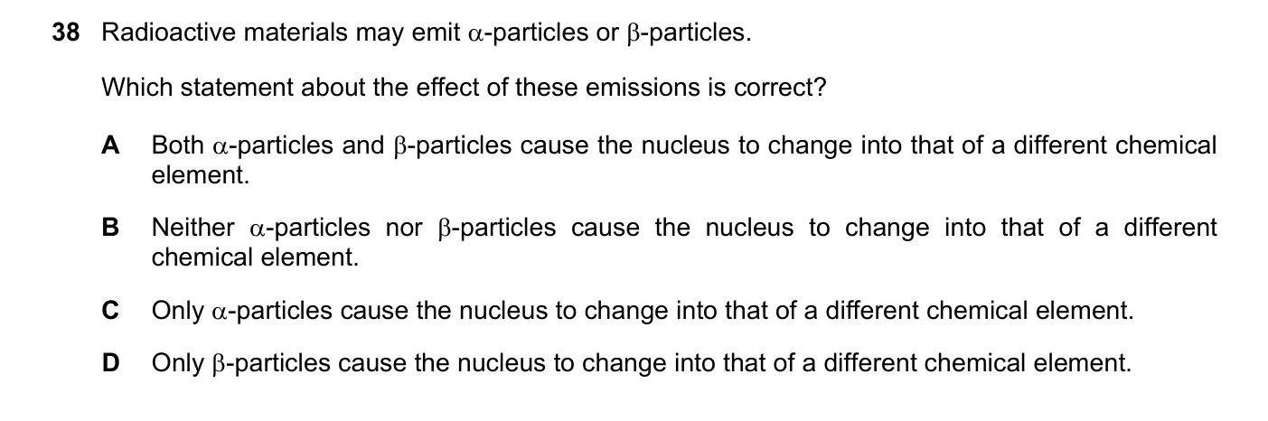 Question 38, November 2016, 0625 Paper 11