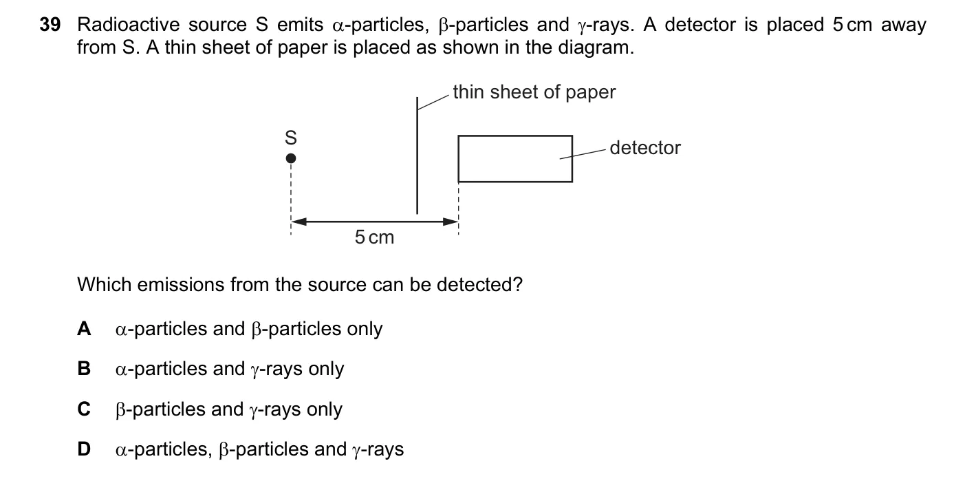 Question 39, November 2016, 0625 Paper 11