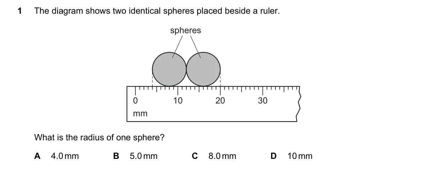 Question 1, November 2016, 0625 Paper 12