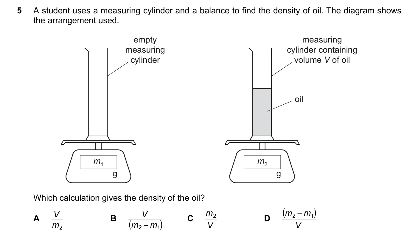 Question 5, November 2016, 0625 Paper 12