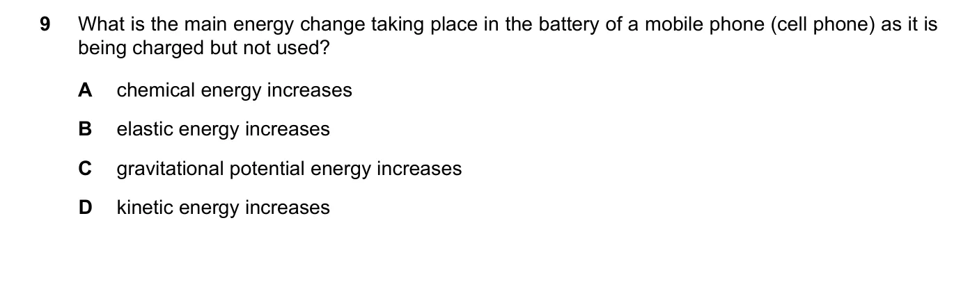 Question 9, November 2016, 0625 Paper 12