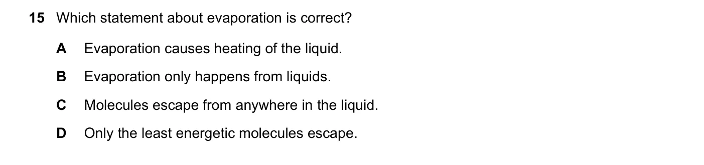 Question 15, November 2016, 0625 Paper 12