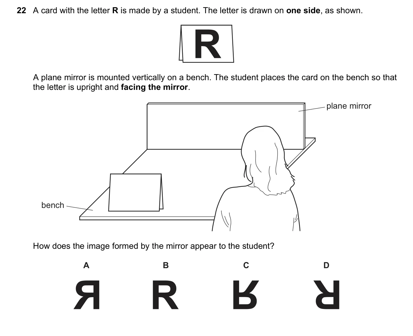 Question 22, November 2016, 0625 Paper 12