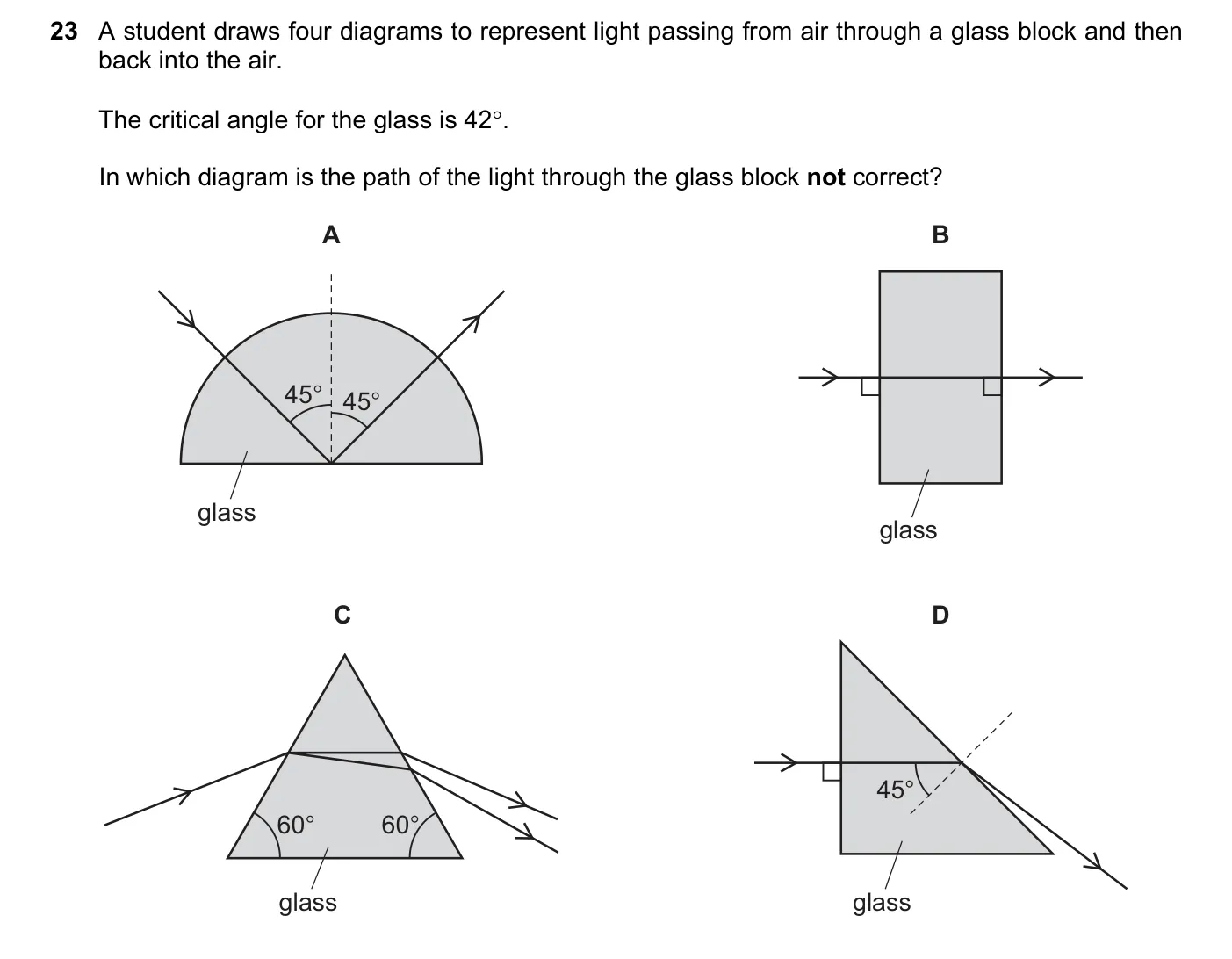 Question 23, November 2016, 0625 Paper 12