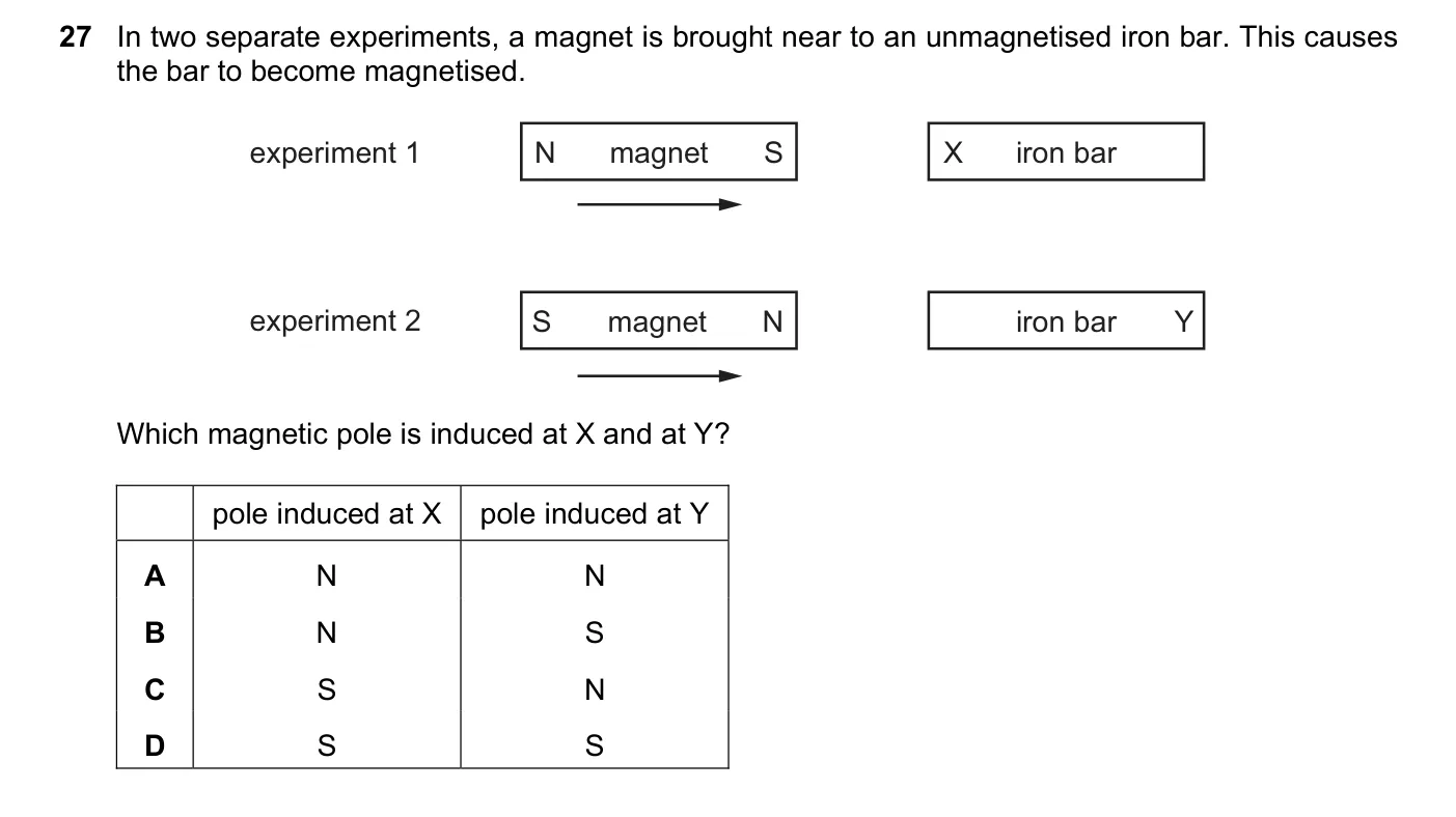 Question 27, November 2016, 0625 Paper 12