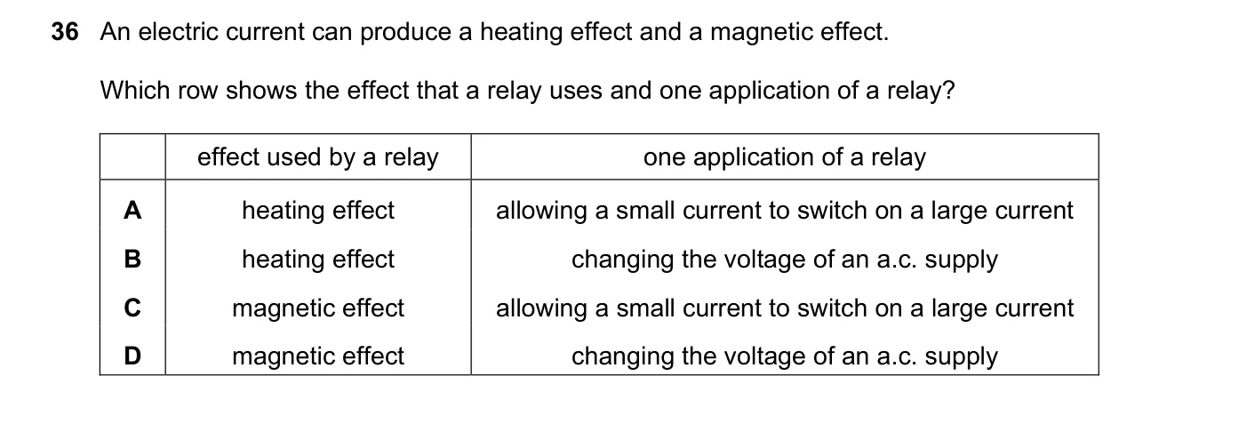 Question 36, November 2016, 0625 Paper 12