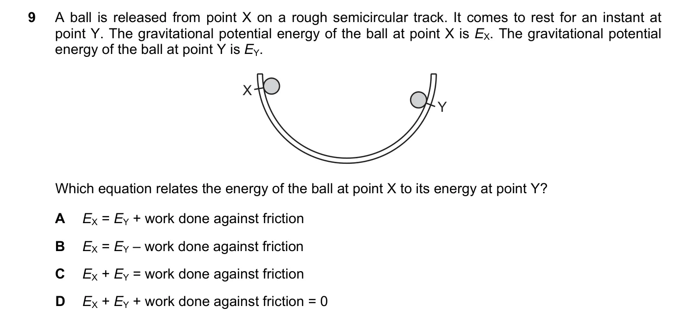 Question 9, November 2016, 0625 Paper 13