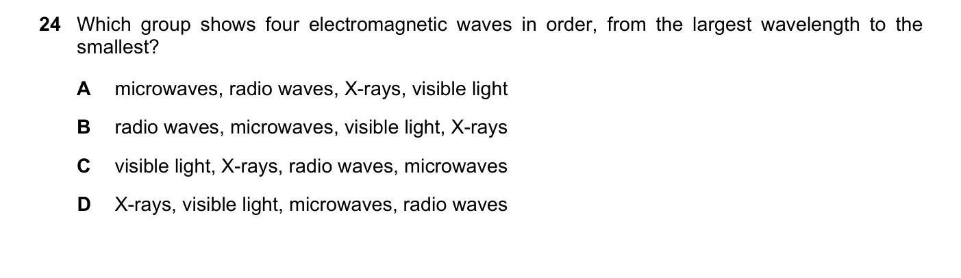 Question 24, November 2016, 0625 Paper 13