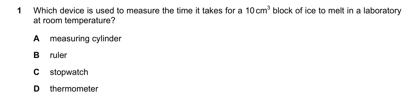Question 1, June 2017, 0625 Paper 12