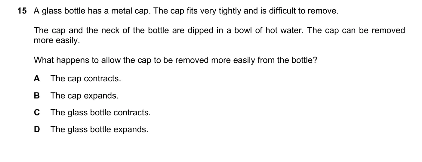 Question 15, June 2017, 0625 Paper 12