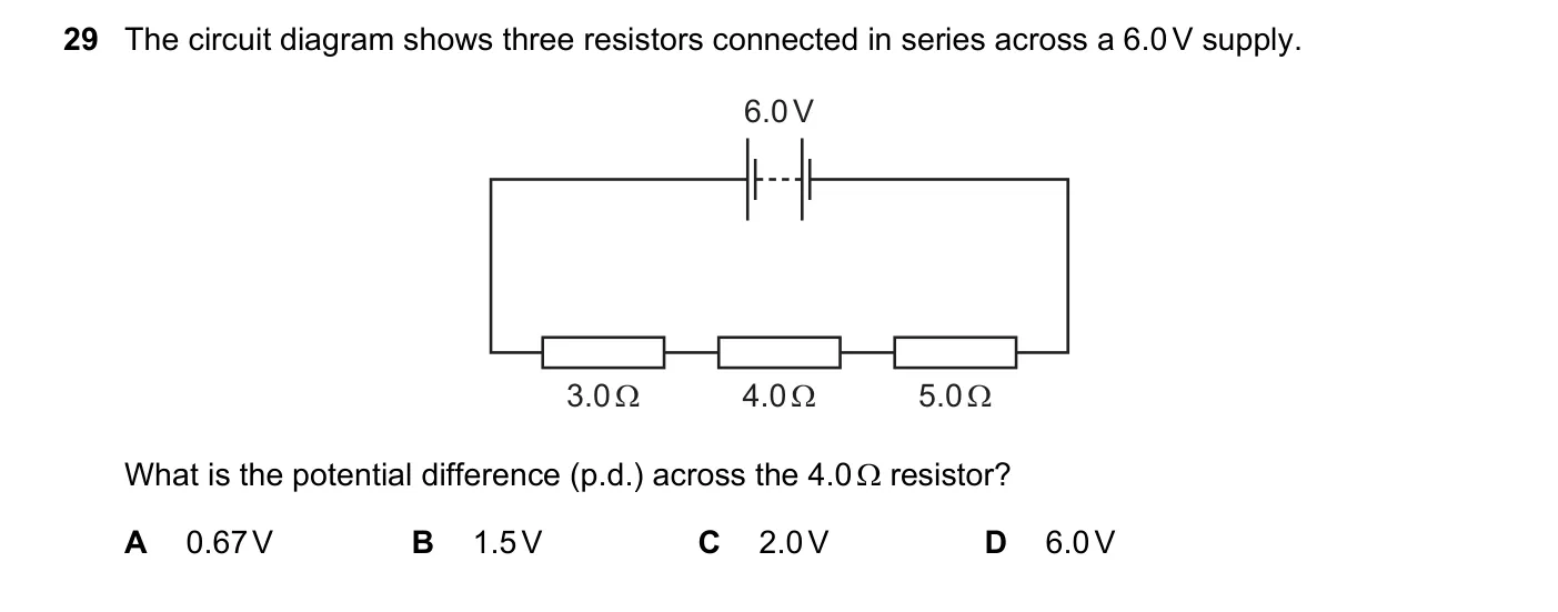 Question 29, June 2017, 0625 Paper 12