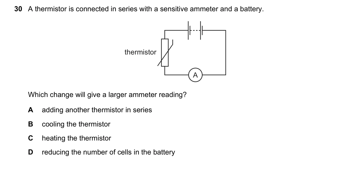 Question 30, June 2017, 0625 Paper 12