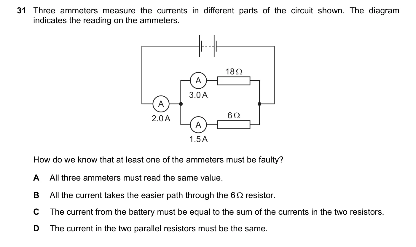 Question 31, June 2017, 0625 Paper 12