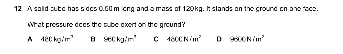 Question 12, June 2017, 0625 Paper 13