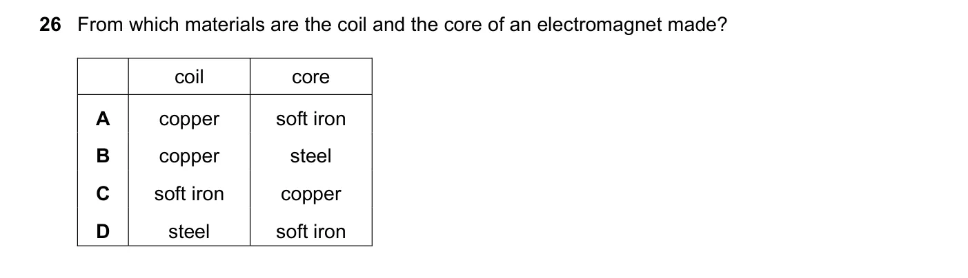 Question 26, June 2017, 0625 Paper 13