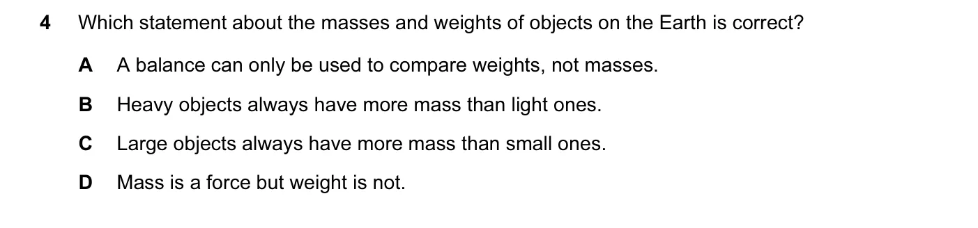 Question 4, March 2017, 0625 Paper 12