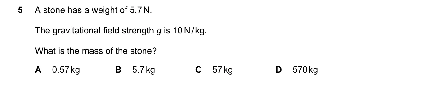 Question 5, March 2017, 0625 Paper 12