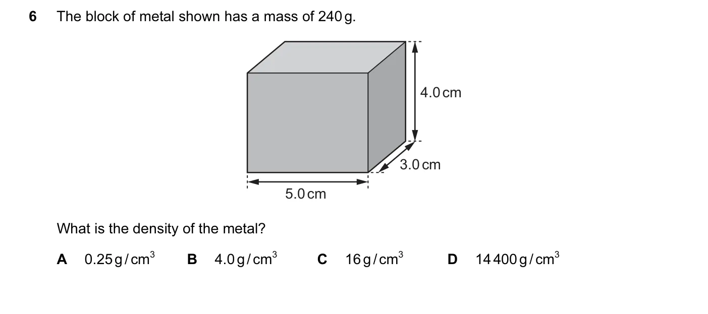 Question 6, March 2017, 0625 Paper 12