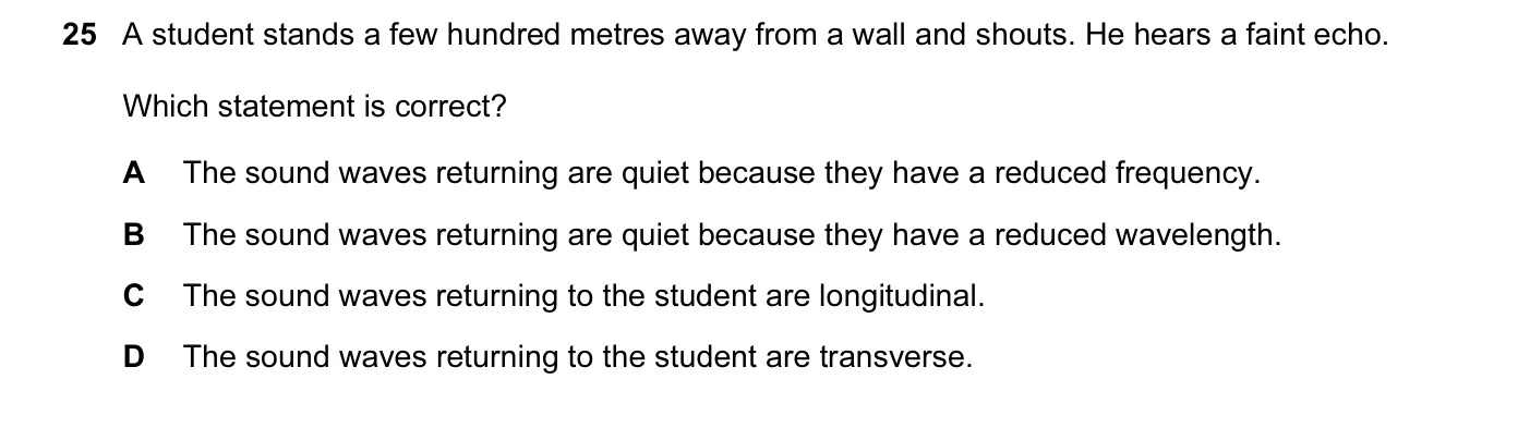 Question 25, March 2017, 0625 Paper 12