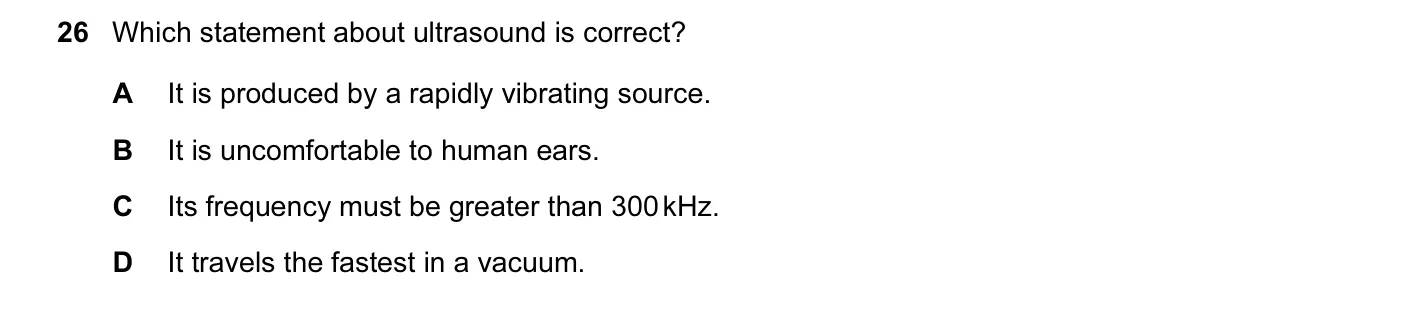 Question 26, March 2017, 0625 Paper 12
