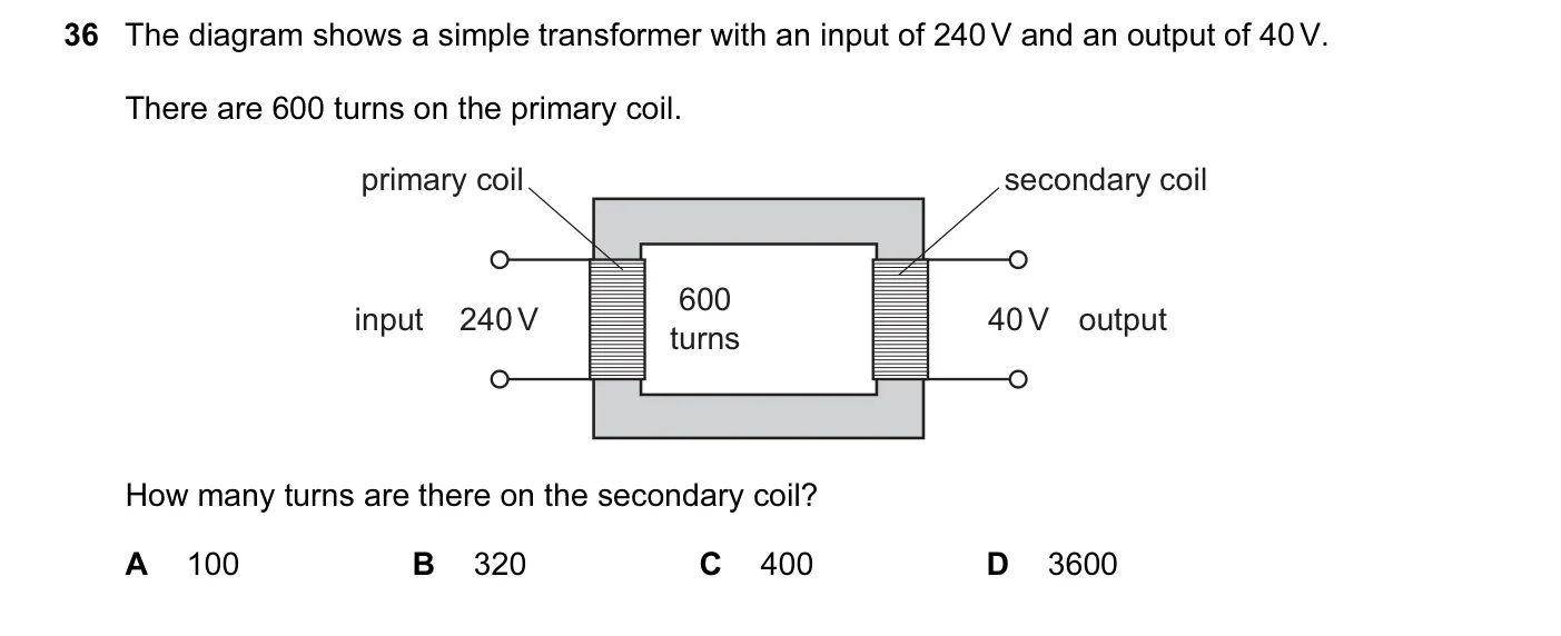 Question 36, March 2017, 0625 Paper 12