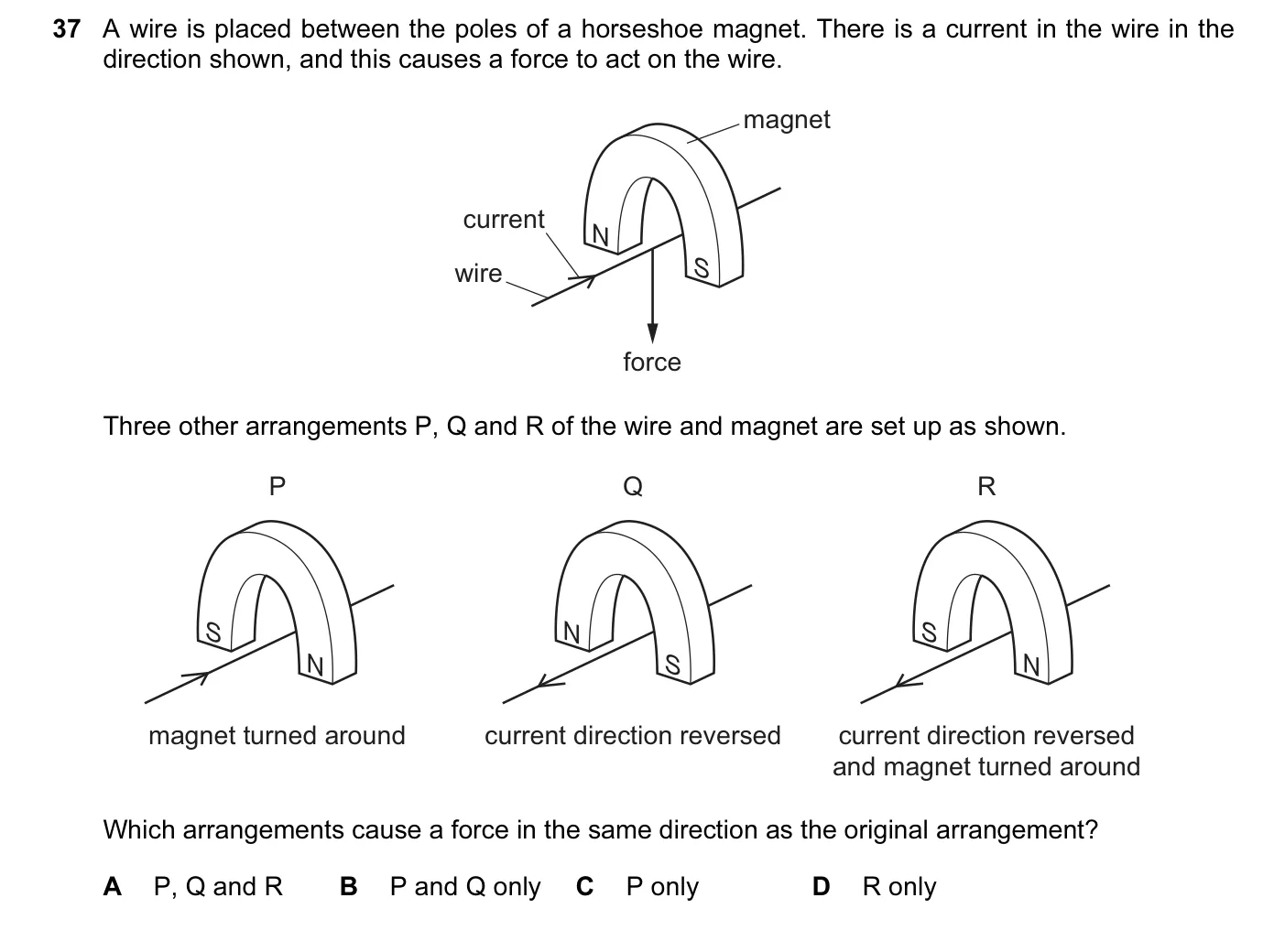 Question 37, March 2017, 0625 Paper 12