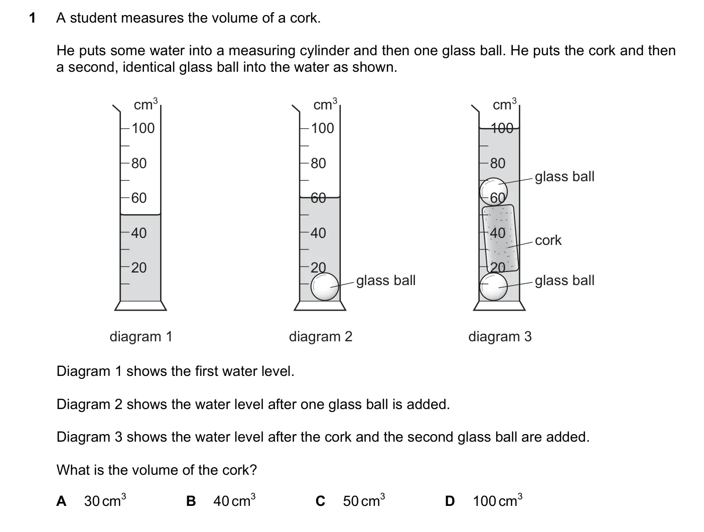 Question 1, November 2017, 0625 Paper 11