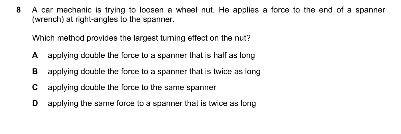 Question 8, November 2017, 0625 Paper 11