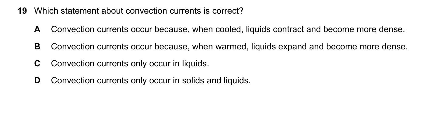 Question 19, November 2017, 0625 Paper 11