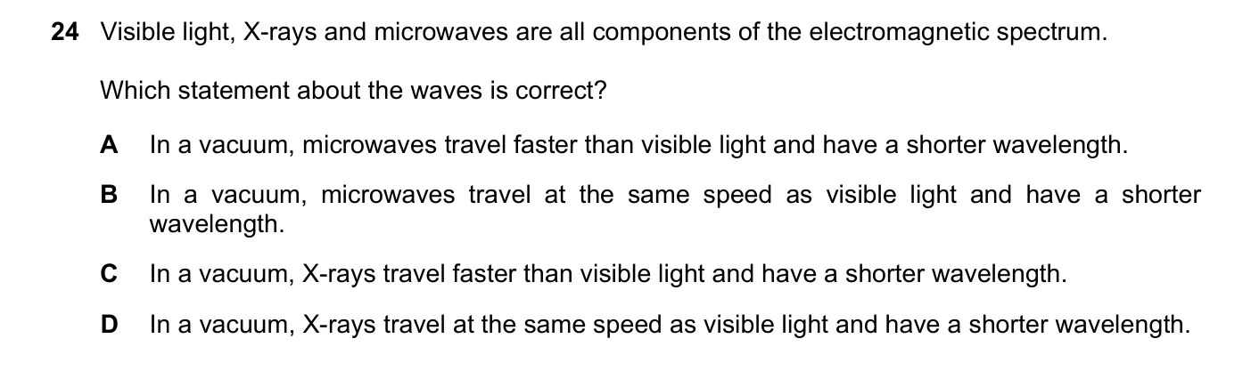 Question 24, November 2017, 0625 Paper 11