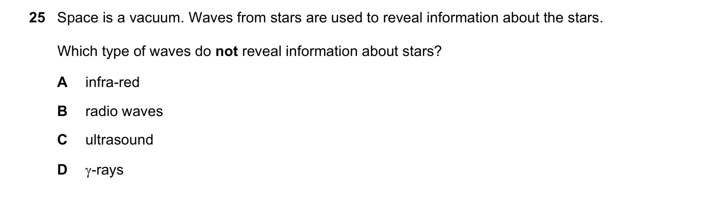 Question 25, November 2017, 0625 Paper 11