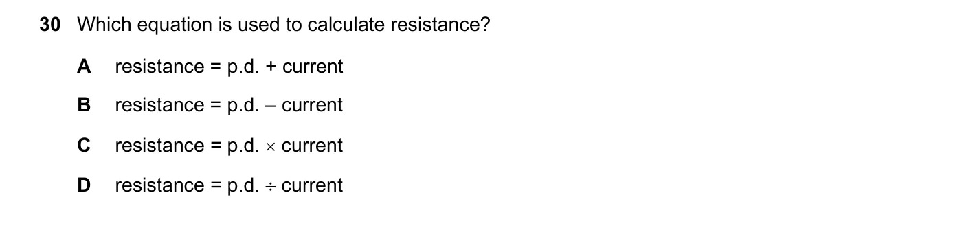 Question 30, November 2017, 0625 Paper 11
