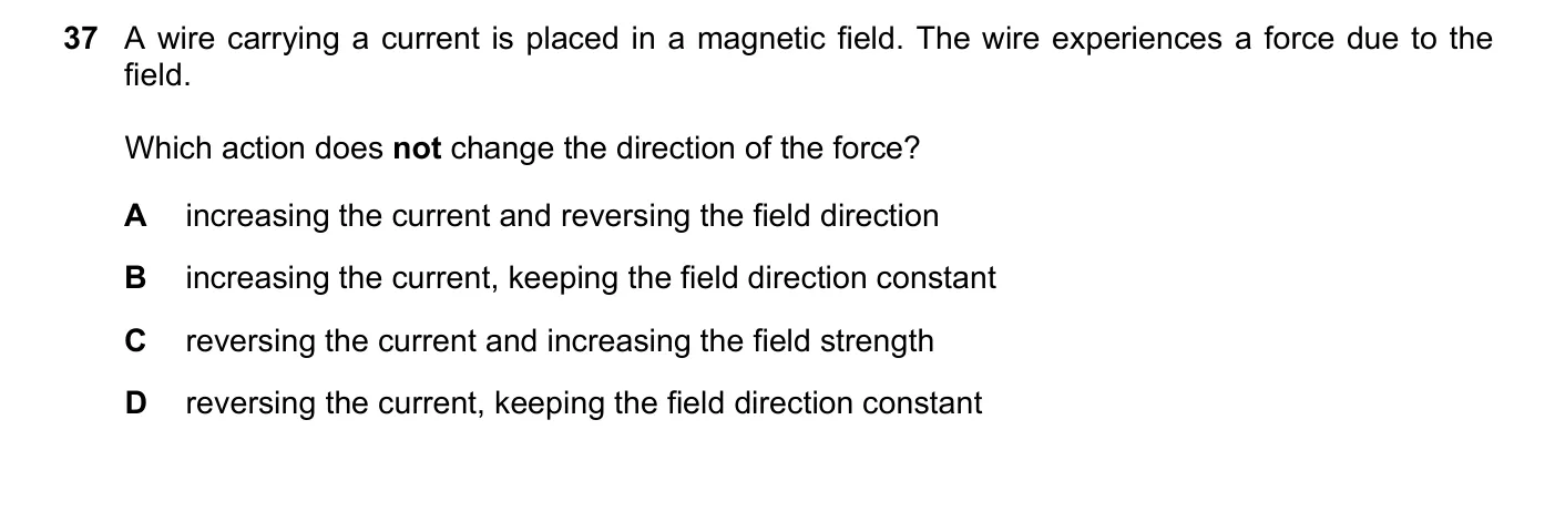 Question 37, November 2017, 0625 Paper 11