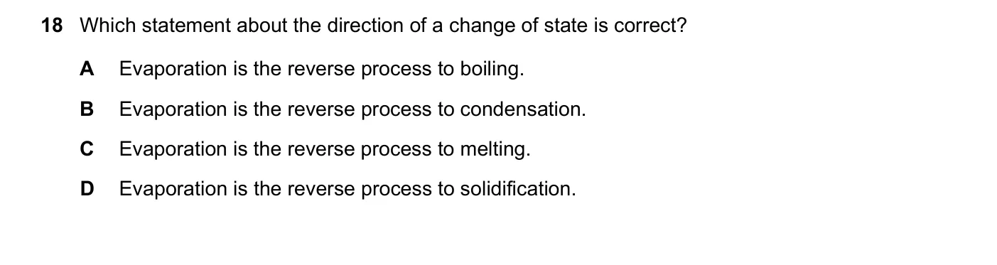 Question 18, November 2017, 0625 Paper 12