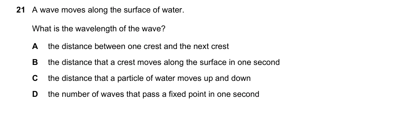 Question 21, November 2017, 0625 Paper 12