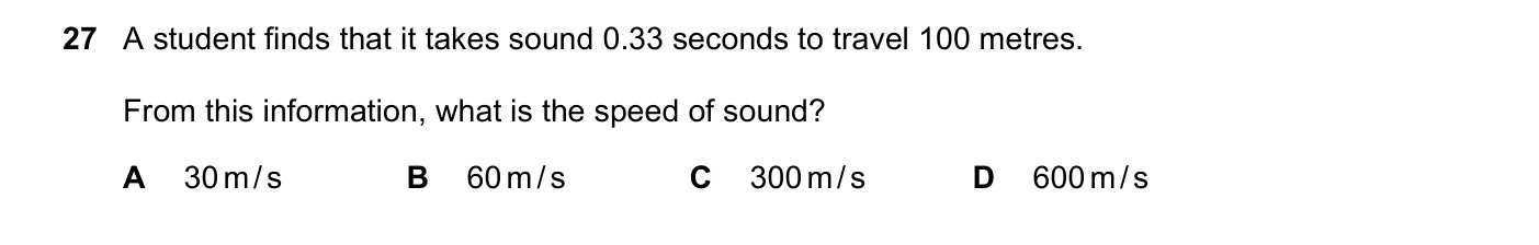 Question 27, November 2017, 0625 Paper 12