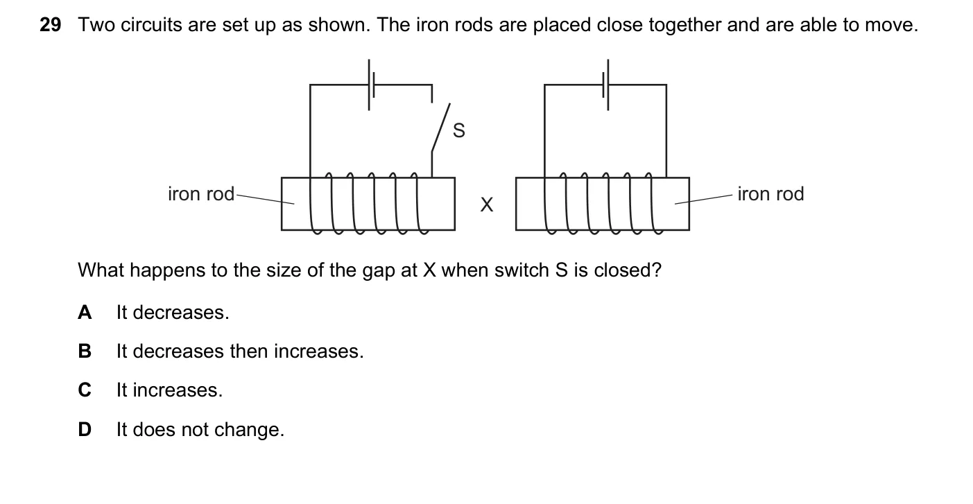 Question 29, November 2017, 0625 Paper 12