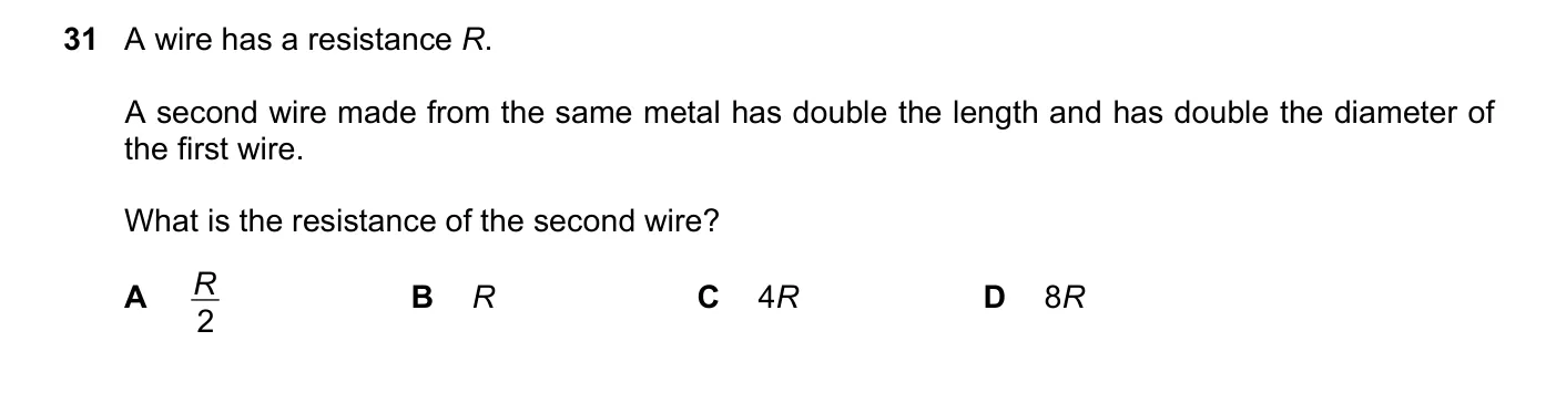 Question 31, November 2017, 0625 Paper 12
