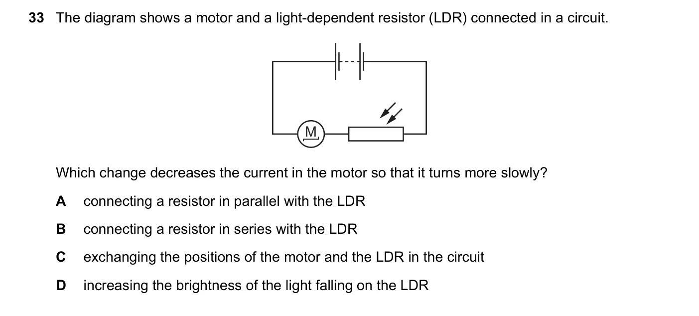 Question 33, November 2017, 0625 Paper 12